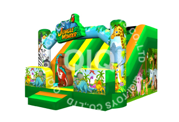Jungle inflatable slide bouncy house castle